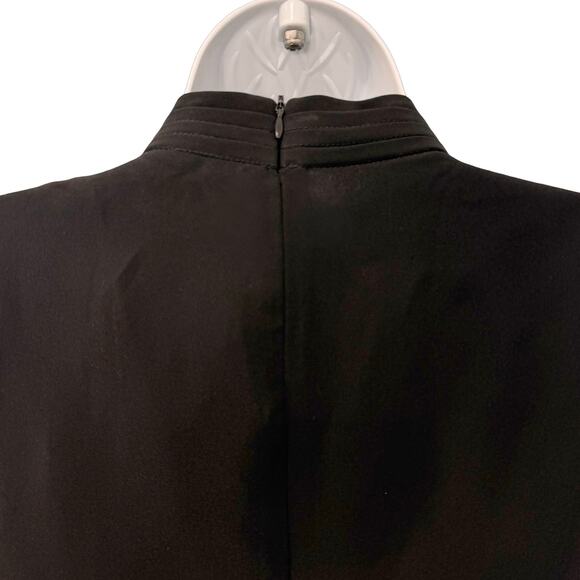 Gracia Black Ruffle 3D Chiffon Flutter Sleeve Sleeveless Mock Neck Top size M - Picture 11 of 11